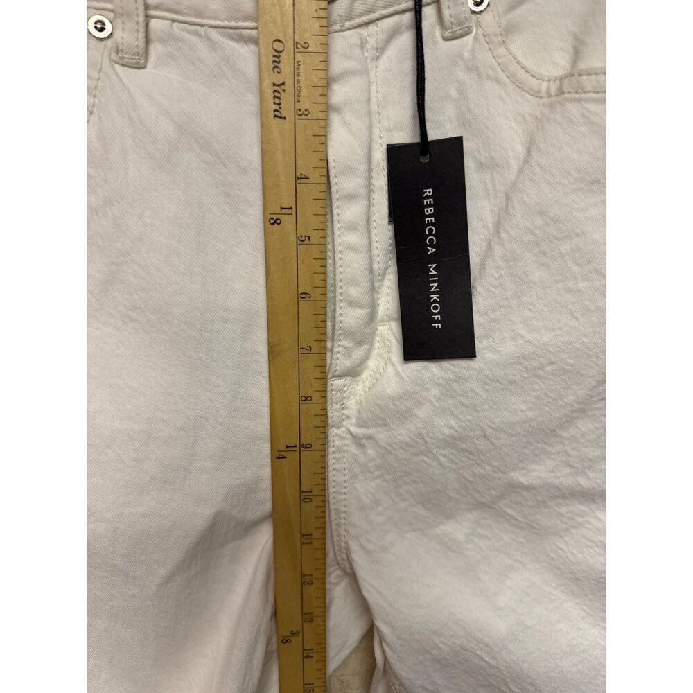 Rebecca Minkoff Ankle Kick Women's Jeans White High Rise Denim Flare Size 30 NEW - Picture 8 of 14